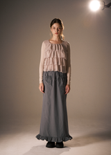 Frill Mermaid Maxi Skirt / Charcoal