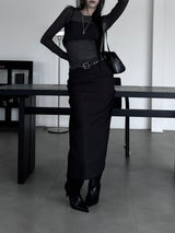 deep shade long skirt