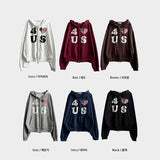 4US Heart American Flag Two-Way Hooded Zip-Up