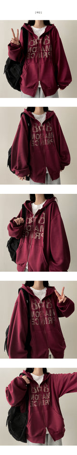 Crack Boxy Fit Twoway Hooded Zip-Up