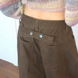 Bino back button Wide cotton pants
