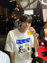 "ノンベイネコオーバーサイズショートスリーブTシャツ