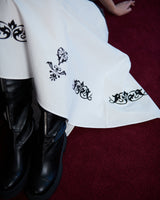 ORNAMENT PRINT MIDI SKIRT [WHITE]