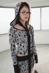 [ID] Floral Jacquard Set-up (Top) (Gray)