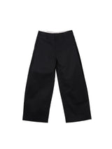 6CRAYON Rigid Coating Straight Black Pants with Side Pleats