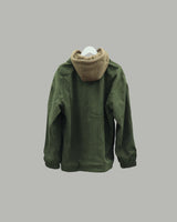 Corduroy layered hoodie jacket (Khaki)
