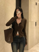[BELLIDE MADE] ferry rib round knit cardigan