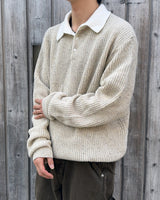 Popping collar knit (Gray)