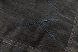 SIGNATURE FLOCKED DENIM WASHED DESTROYED TOTE MESSENGER BAG