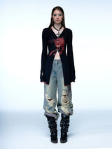 Emoha cosmo lady printed punk long shirt