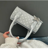 Y2K Polka Dot Mini Boston Top Handle Crossbody Bag