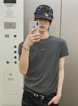 26SS★ [PLAN MADE] バーベル マッスルフィット リブ ハーフ Tシャツ