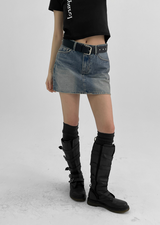 [B-DENIM] ビンテージミニスカート 038