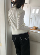 Conf color matching pocket bootcut pants