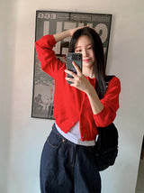 Nature Cashmere Crop Lambswool Knit Cardigan (9color)