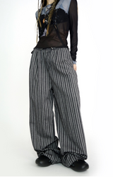 pleats stripe banding pants(3color)