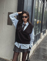 [U-BAISC] Jay Over V-neck Knit Vest