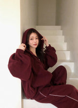 [SET] Line Fleece Hood Zip-up + Jogger Pants (3color)