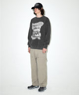GRUNGE SLOGAN PIGMENT SWEATSHIRT