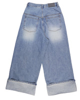  CUFFED WIDE DENIM PANTS