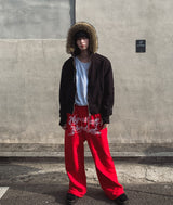 Zenith embroidered brushed wide pants
