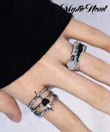 Mystic Black heart Gothic Ring