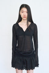 Hook Henry Neck Long Sleeve (Black)