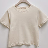 plain napping peach short-sleeved T-shirt