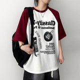 ニールカラーリングラグランニットショートスリーブTシャツ