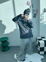 オッドプリントオーバーフィットT❤🤍🩶🖤 - 4 カラーズ