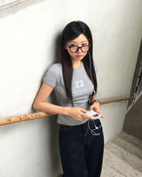 [MADE/7color] タイニーリブレタリング半袖Tシャツ
