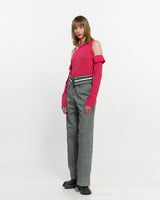 Detachable Sleeve One Shoulder Top _ PINK