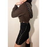 HOOK N EYE HIDDEN FLARE SKIRT