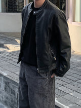 Vintage biker leather jacket