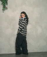 UNISEX ボーダーポロロンT
