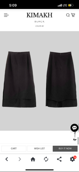 teach layered slit long skirt