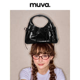 muva. クールシック ハンドバッグ ミニ トートバッグ ライトウェイト エレガント ウィメンズ バッグ