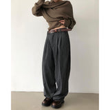 [UNISEX] ストライプカーブドスラックス