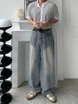 Striped Short-Sleeve Cardigan