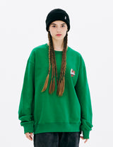HEART RABBIT CREWNECK GREEN