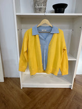 yellow wool lovely long-sleeved cardigan