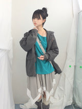 stripe ribbonline wave skirt