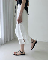 teach layered slit long skirt