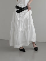 Tur Pintuck Frill Tiered Skirt