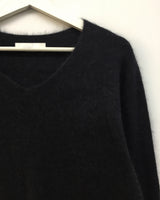 Hairy Angora V-Neck Knit (4 Colors)