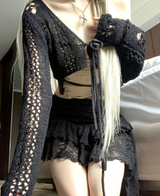 Buruna Net Strap Cardigan (black)