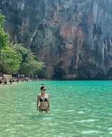 a dot-frilled bikini