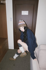 Twisted collar knit pants two-piece set