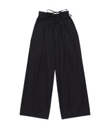 Ribbon Tied Wide Pants _ BLACK