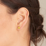 Neon Yellow Enamel Stud 925 Silver Ring Earring E040-03G-NY